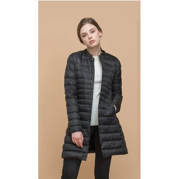 

Aulead Woman Spring Padded Warm Coat Ultra Light Duck Down Female Jacket Long Overcoat Slim Women's Jackets Portable Jacket 50cs