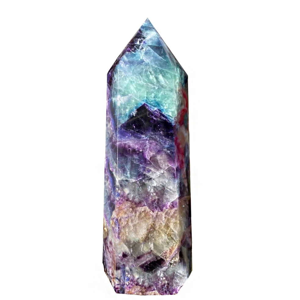 Natural Large Colored Fluorite Crystal Point Natural Crystal Wand Healing 6