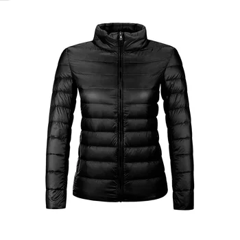 

Winter Warm Lightweight Coat For Women Solid Colour Full Sleeve Down Jacket Outdoor Overcoat Duck Down Large Size 3XL