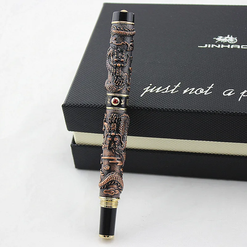 Jinhao серая винтажная Роскошная металлическая ручка перьевая для каллиграфии