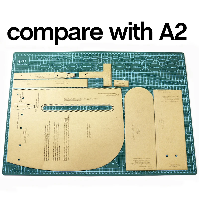 1 Set Of Leather Craft Fashion Chest Bag Crossbody Bag Sewing Pattern Hard Acrylic and Kraft Paper Stencil Template 28cm*36cm