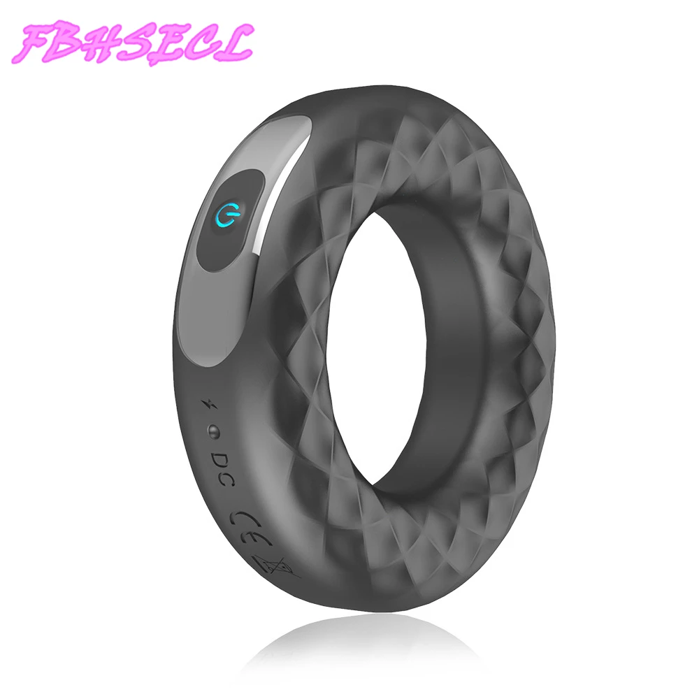 FBHSECL 10 Frequency Vibrating Penis Ring Cock USB Rechargeable Delay Ejaculation Sex Toys for Men Erection Lock | Красота и здоровье