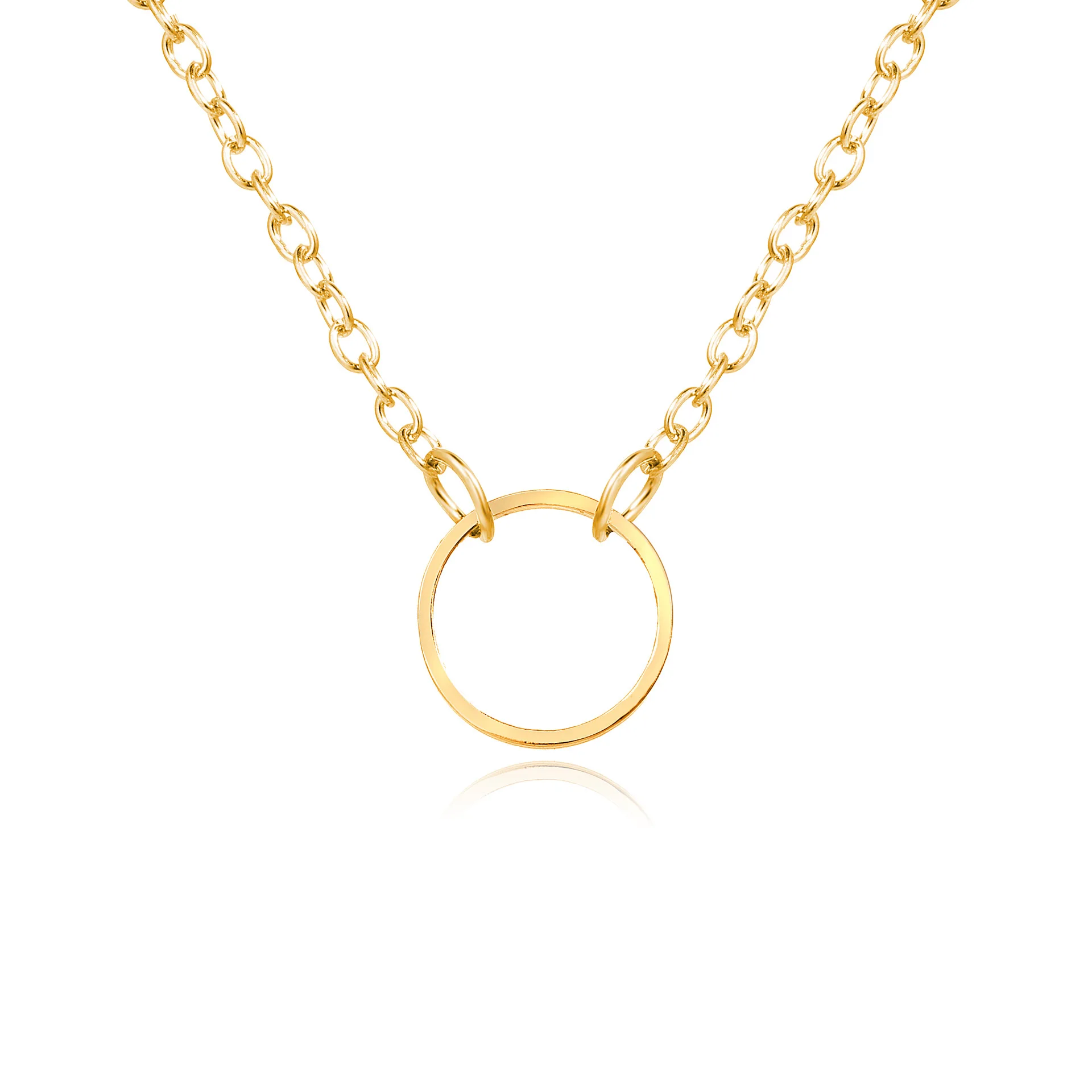 Fashion Tiny Heart Dainty Initial Necklace Gold Silver Color Ring Choker Necklace For Women Pendant Jewelry Gift