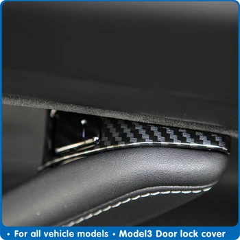 

Model3 ABS Carbon Fiber Door Lock Protection Cover For Tesla Model 3 interior Accessories model Three 2017- 2020 For tesla