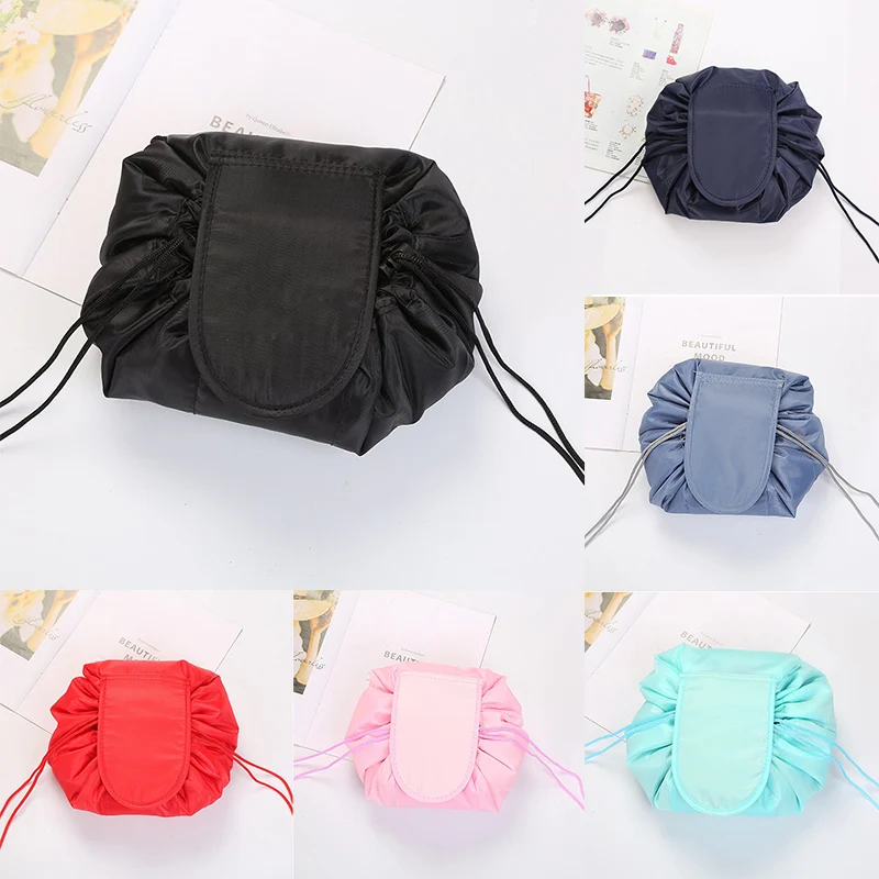 

Lazy Drawstring Makeup Bag Korea Travel Cosmetics Storage Bag Portable Toiletry Women Organizer Travel Artifact Holiday Gift