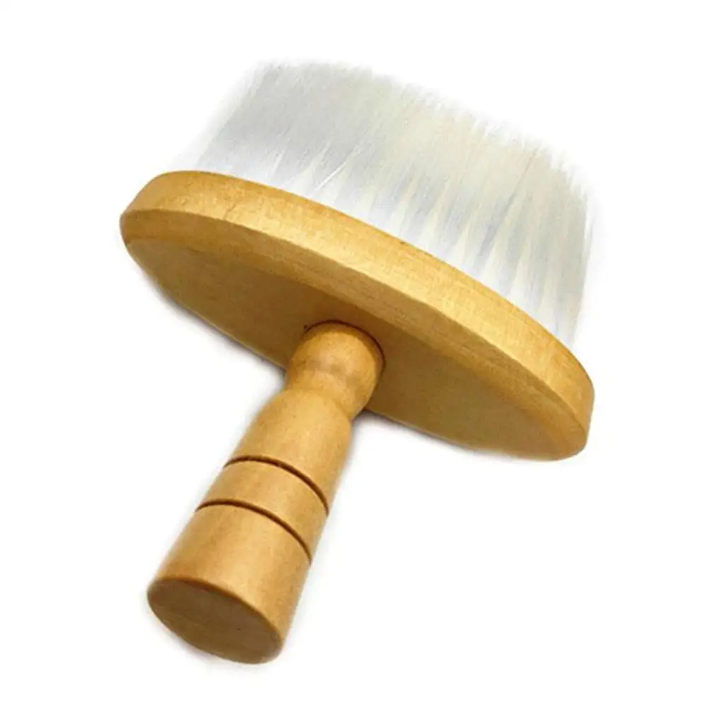 Деревянная ручка из искусственного ворса, щетка для лица, пылесос для парикмахерской, Профессиональная парикмахерская стрижка волос