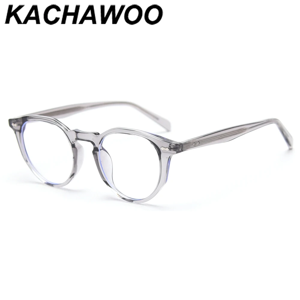 Kachawoo круглые очки в оправе женские серые прозрачные оптические мужские Ретро
