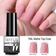 Lilycute 5ml/7ml matte gel revestimento superior verniz unha arte uv embeber-fora rachaduras remover baixo revestimento superior semi permanente gel verniz para as unhas