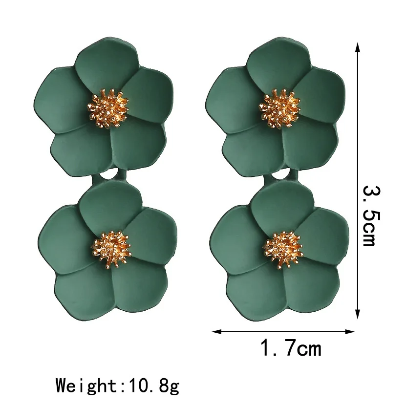EK585 корейская мода серьги с цветочным кулоном романтические многоцветные двухслойные нарисованные цветы Лепестковые серьги для женщин ювелирные изделия