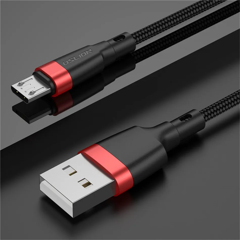 USLION 1 м 2 м кабель Micro USB 3A быстрое зарядное устройство для Xiaomi Redmi 4x Note 5a быстрое зарядное устройство кабель для передачи данных Microusb для samsung S7 Edge J7