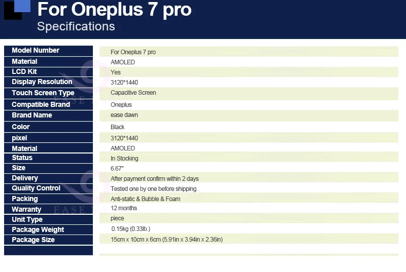 Для Oneplus 7 pro lcd AMOLED ЖК-дисплей сенсорный дигитайзер сборка для Oneplus дисплей