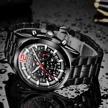 

LIGE Watches Mens Waterproof Analogue Clock Fashion Stainless Steel Waterproof Luminous Watch Men Sports Watch Relogio Masculino