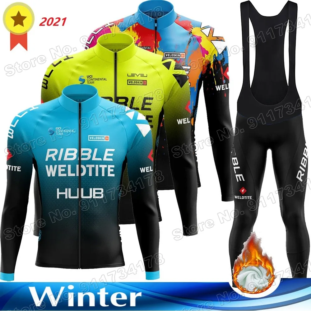 Зимняя команда Ribble Weldtite 2021 Велоспорт Джерси комплект HUUB одежда Мужской дорожный
