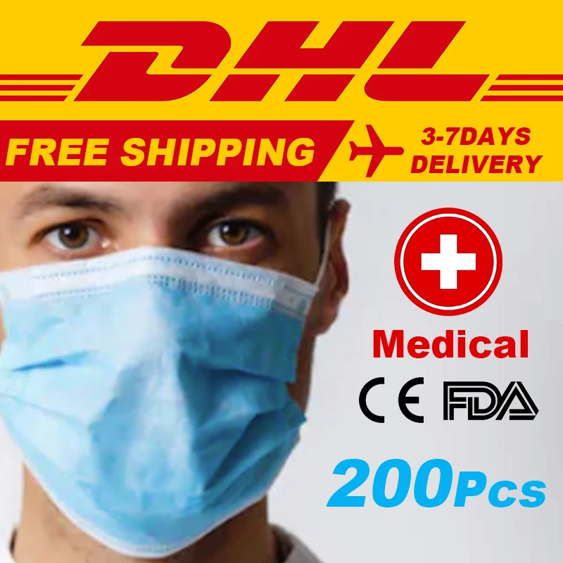 

DHL FAST FREE SHIPPING Medical Surgical Face Masks Disposable Medical Mouth Masks Respirator Earloop Masks CE Drop Shipping