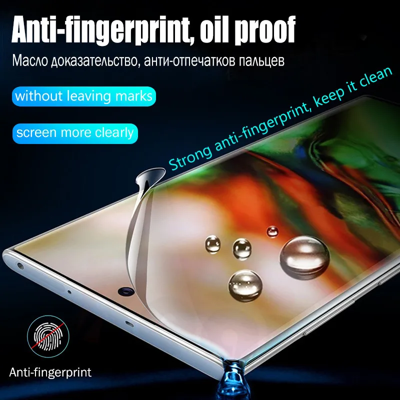 15D полное покрытие мягкая Гидрогелевая пленка для samsung Galaxy Note 8 9 10 Plus Защита экрана для samsung S10 S9 S8 Plus S10e S7 edge