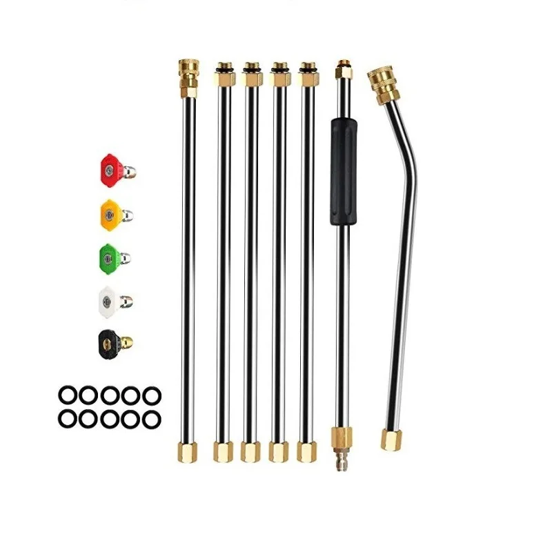 

Pressure Washer Extension Wand Set Replacable Power Washer Lance with 6 Spray Nozzle Tips Design Replacable Anti-Leaked Ring