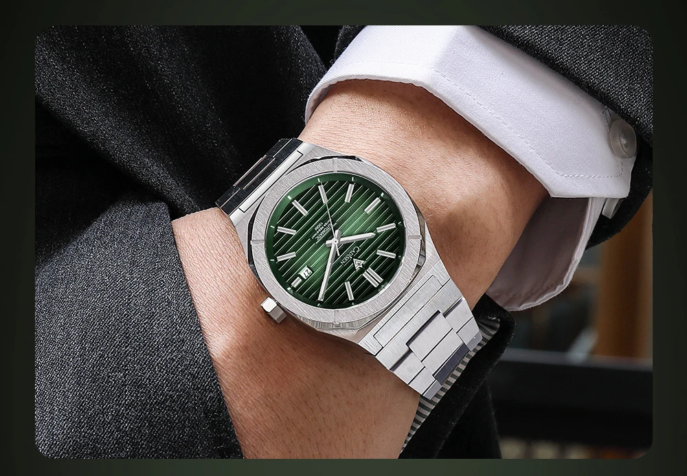 2021 New CADISEN German design Mechanical Wristwatch men Luxury Automatic watch for men Stainless steel 10 Bar Waterproof Clock
