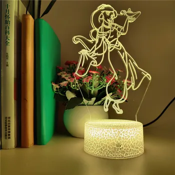 

3d Night Light Princess Jasmine Led Girl Daughter Birthday Gift Room Decor Light Touch Control Table Lamp Gift Bluetooth Speaker