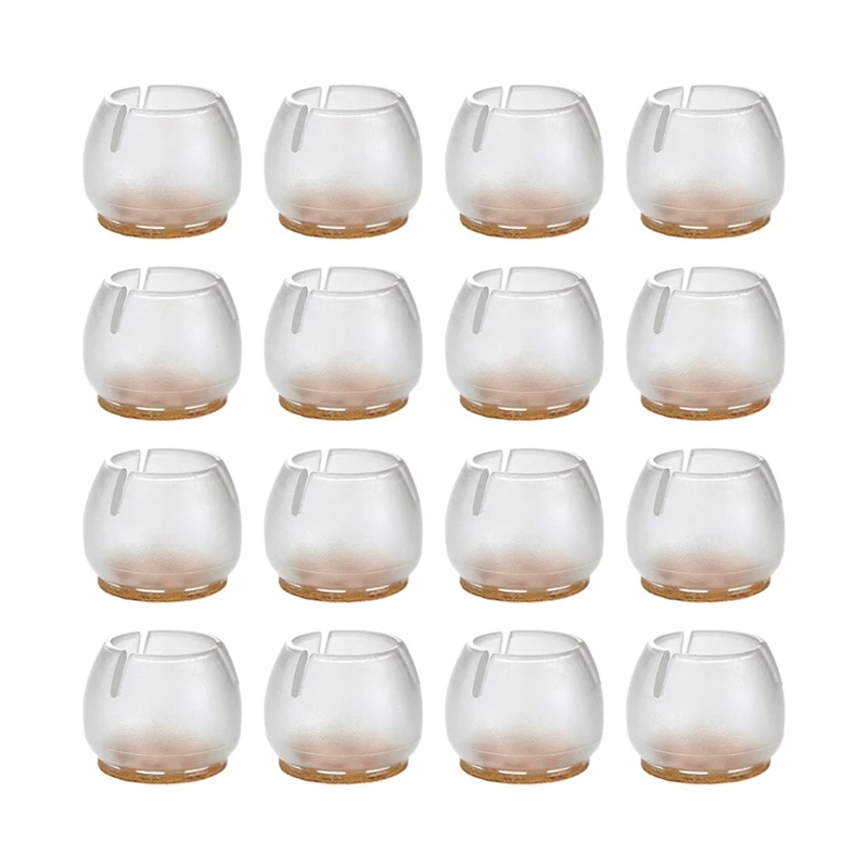 

16 Pack Chair Leg Floor Protectors for 37mm to 41mm Chair Legs,Round Silicone Chair Leg Caps Chair Leg Tip,Transparent Clear