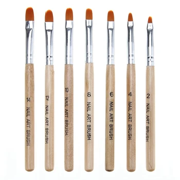 

Monja 7Pcs Nail Art e Acrylic Poly Uv Gel Extension Builder Coating Builder Flower Painting Brush Manicure Tool