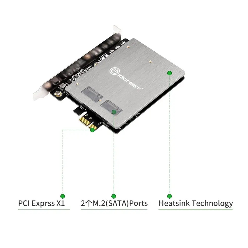 PCI express 3,0 Dual M.2 SATA SSD карта PCIe3.0 До 2x NGFF B+ M ключ слот адаптер pci-e к BKEY Jmb582