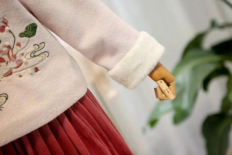 autumn and winter children's clothing new girl two-piece wind big children's children plus cashmere skirt suit