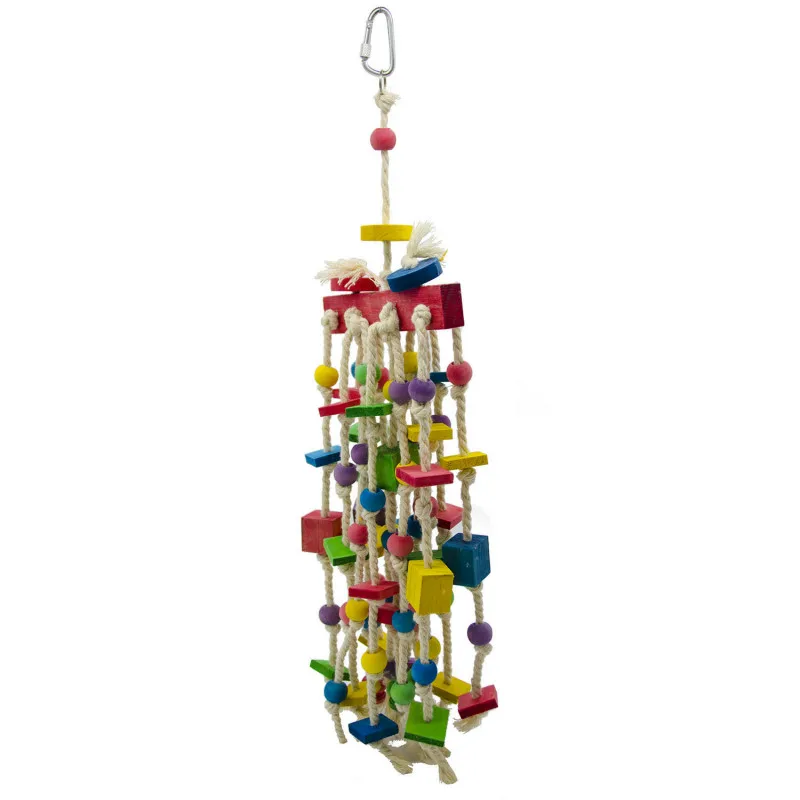 

1PCS Medium and Large Parrot Toy Bird Toy Cotton Rope Colored Wood Wooden Beads Climbing Gnawing String