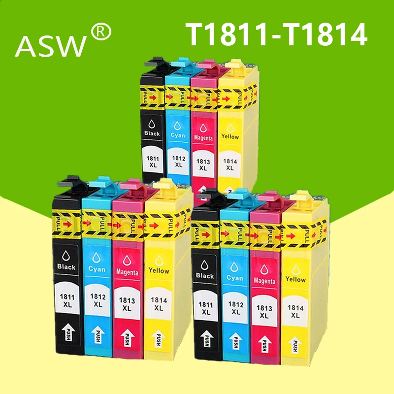 ASW For Epson T1811 Ink Cartridge XP XP212 XP215 225 XP312 XP315 XP412 XP415 XP102 XP202 XP205 XP302 Printer | Компьютеры и офис