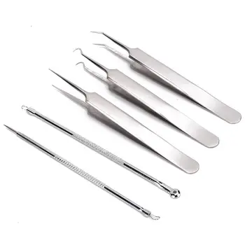 

5Pcs/Set Stainless Steel Pimple Needle Blackheads Removal Tool Kit for Home Professional Use Vacuum Pore Cleaner