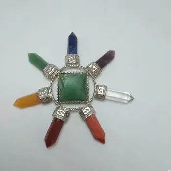 

7 Chakra Energy Pendant Orgonite Necklace Rainbow Crystal Pendant Yoga Meditation Necklace natural crystal Jewelry For Women Men