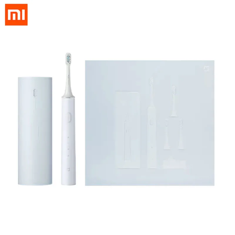 

New Xiaomi Mijia Sonic Electric Toothbrush T500C Timer Brush 3 Mode USB Charger Rechargeable Tooth Brushes Replacement Heads Set