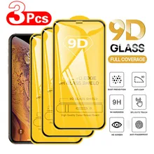 

9D Tempered Glass Mobile Screen Protector Full Glass Cover for iPhone 11 12 13 Mini Pro Max X Xr Xs Max 7 8 6S Plus SE2020 3Pcs