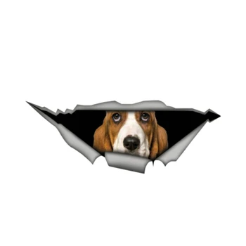 

Dawasaru Basset Hound Torn Metal Car Sticker Waterproof Decal Laptop Suitcase Truck Motorcycle Auto Accessories PVC,13cm*4cm