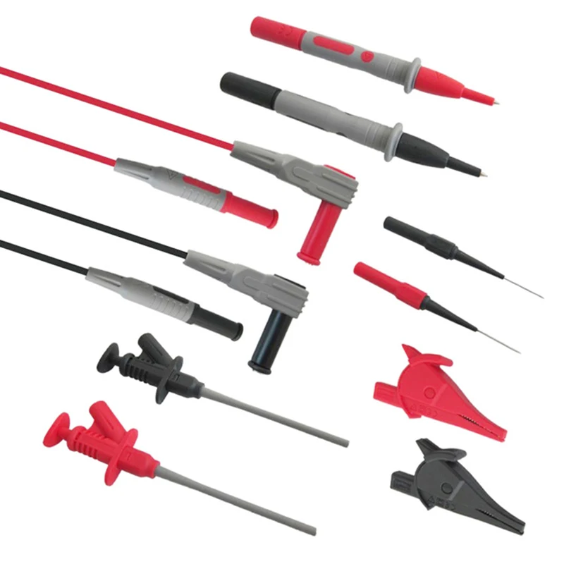 

QHTITEC Digital Multimeter Test Leads Kit Car Inspection Tool Test Replaceable Multimeter Probe Test Wire Set Alligator Clips