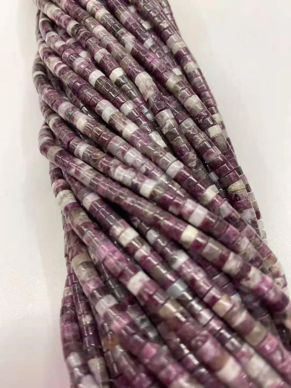 

Natural Natural Rubelite Tourmaline Flat Tube Beads 2x4mm
