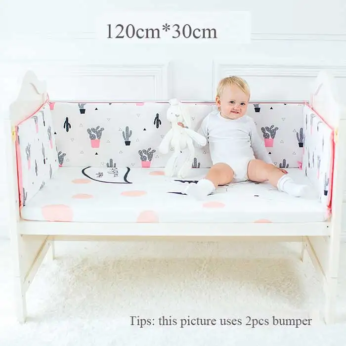 Детские бамперы для кроватки, хлопковая защита для кроватки, Мультяшные Бамперы для кроватки для новорожденных, разноцветные бамперы для кроватки, длина 120 см/130 см - Цвет: B-120CM