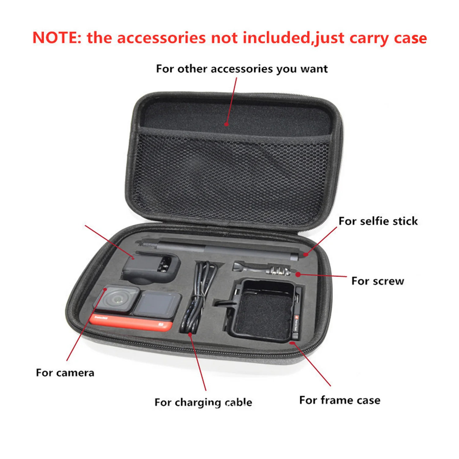 Besegad Portable Dustproof Shockproof Carrying Case Storage Bag Handbag for Insta360 Insta 360 ONE R Action Camera Accessories