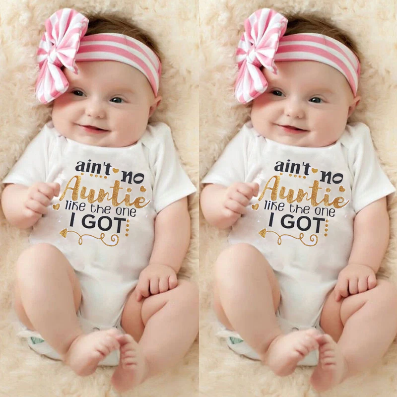 Боди с короткими рукавами для новорожденных и малышей с принтом't no auntie like the one