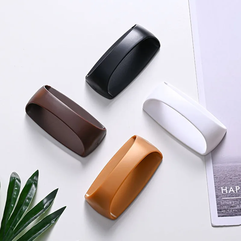 Durable Self adhesive ABS Handle For Drawer Wardrobe Solid Color Plastic Punch free