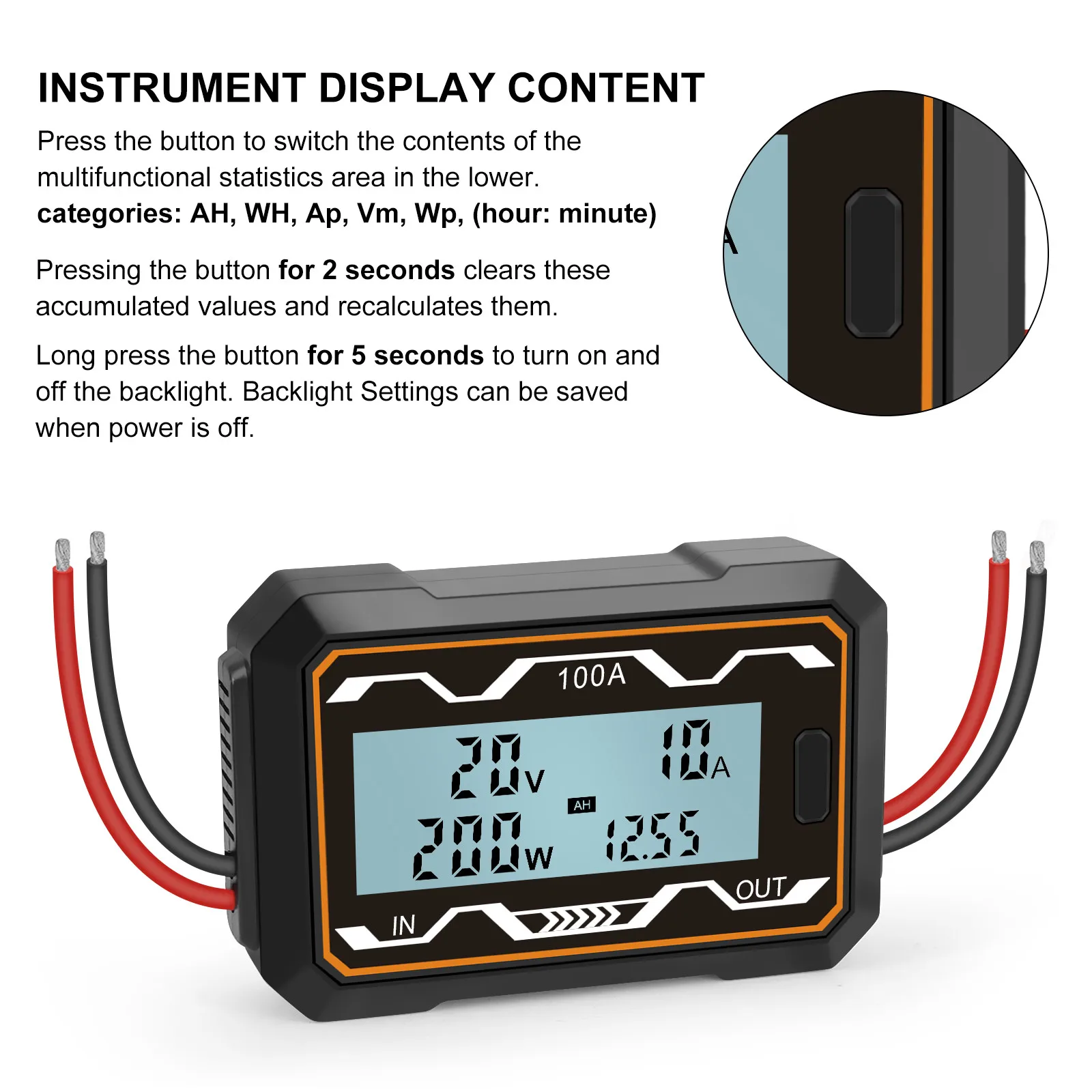 100A/150A/200A DC LCD Digital Monitor Amp Watt Meter RC Car Battery Solar Tester Power Analyser 0-60V images - 6