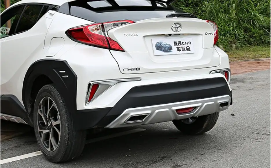 Хромированная задняя противотуманная фара из углеродного волокна для 17-19 Toyota C-HR CHR