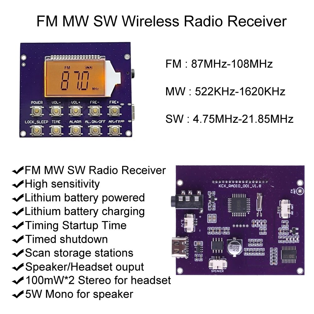 108,6 MHz DIY-LCD-FM-Radio-Set Abwan Elektroakustisches Gerät Frequenzbereich 72 elektronisches Lernset 
