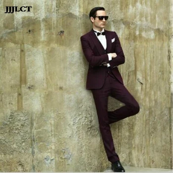 

Korean version of the self-cultivation casual suit men's wedding dress men's suit suit purple business wear suits
