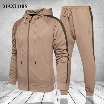 

Autumn Men Casual Sportswear Set Zipper Hooded Hoodies Men Clothing Set 2020 Brand Windproof Jacket Tracksuit Man Outwear 2 PCS