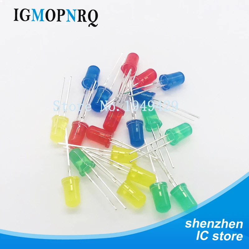 

40PCS/Lot 5MM LED Set Mixed Color Red Green Yellow Blue LED Diode Kit Wholesale