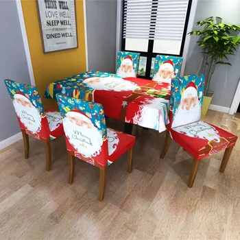 

Christmas Tablecloth/Chair Cover Digital Printing Christmas Table Decoration Party Decorative Santa Claus Tapestry Red Table