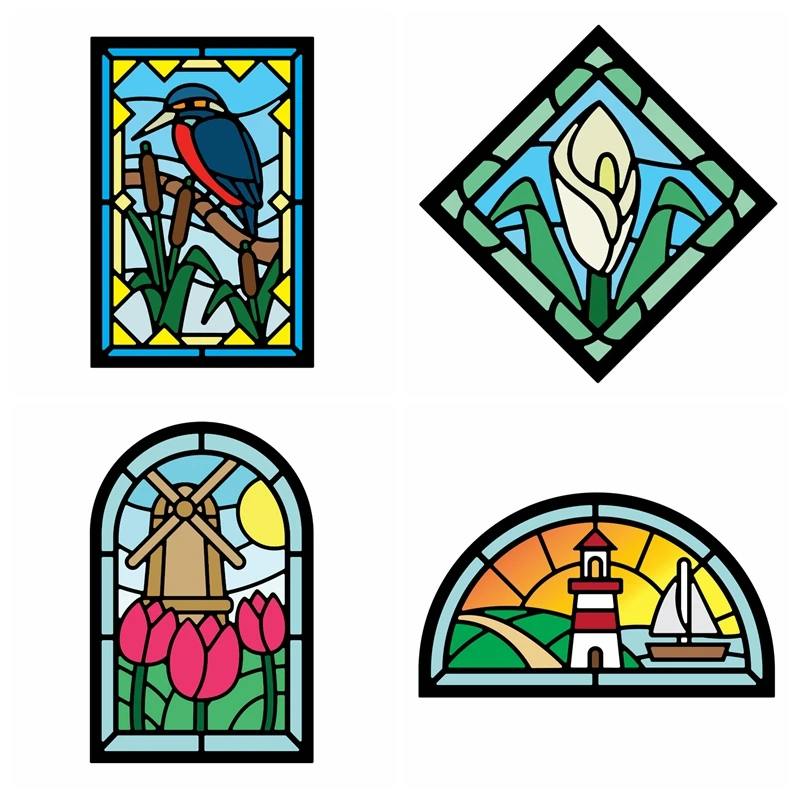 

Big Size Window Die Windmill Single Lily Kingfisher Frame Metal Cutting Dies for DIY Scrapbooking Cards Crafts 2020