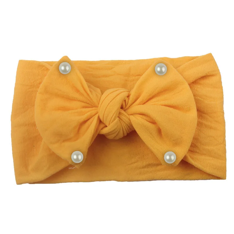 Elegant Big Bow Baby Headband - Solid Color Elastic Hair Accessory