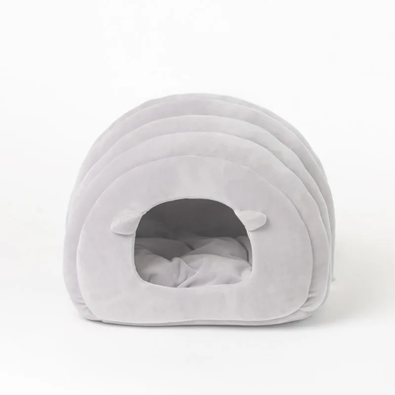 Кошачья кровать, кошачья пещера, саморазогревающая, для домашних животных, съемный чехол для кошки, PP хлопок, мягкий, теплый, со съемной подушкой и машинной стиркой