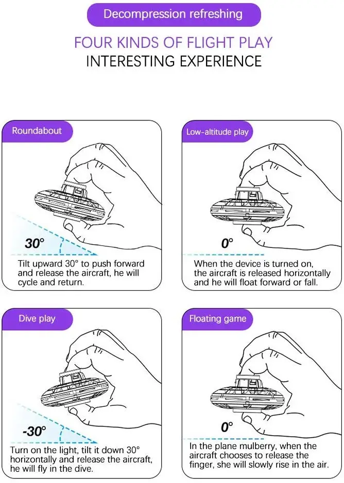 Flynova Дрон мини НЛО свободный путь качели Творческий декомпрессии самолета Индукционная Игрушка Fingertip полета гироскопа ручной Летающий Спиннер